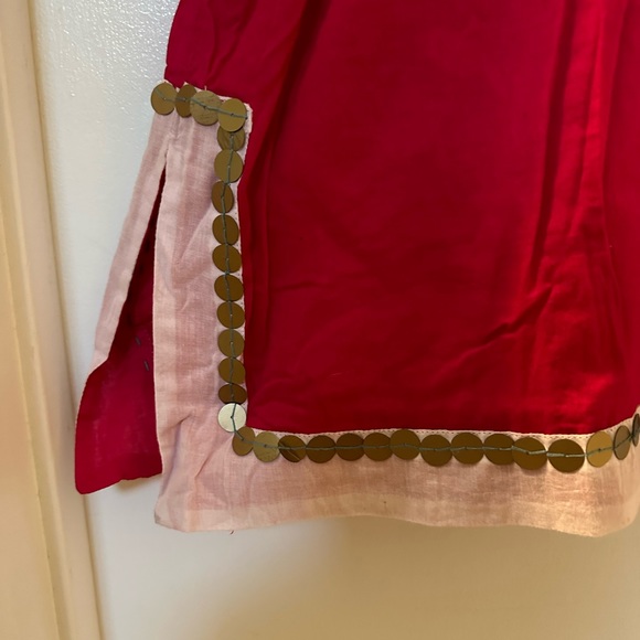 NWT French Connection swim cover, hot pink w copper beading - Picture 7 of 7